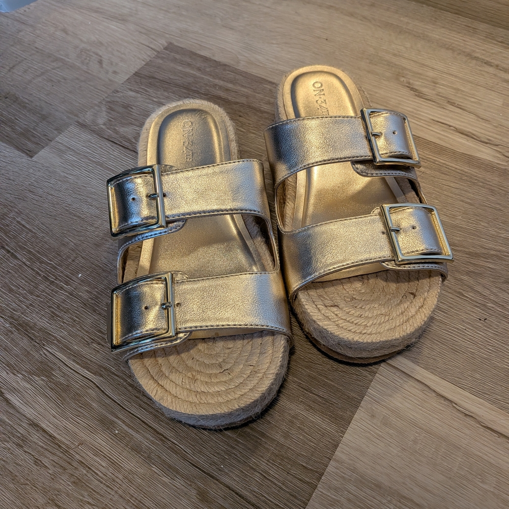 On 34th Brushed Gold Women's Sandals